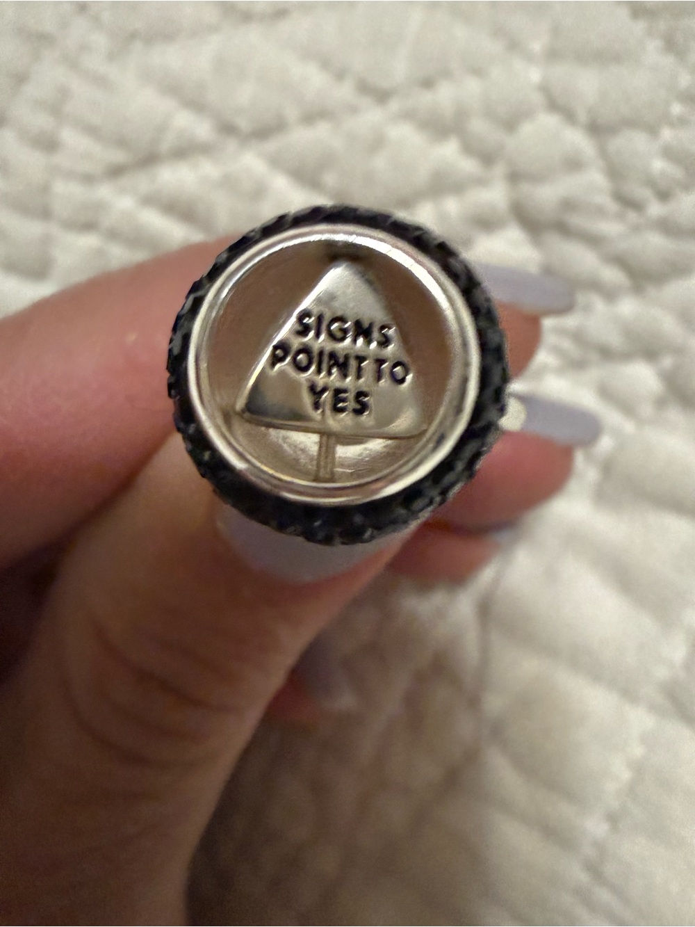 Alex and Ani Silver magic eight ball ring size 7
